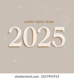 Merry Christmas and Happy New Year 2025 greeting card.Vector illustration.