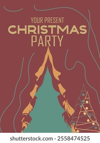 Merry Christmas and happy new year greeting card. Design illustration for season's greeting cards, posters, covers.
