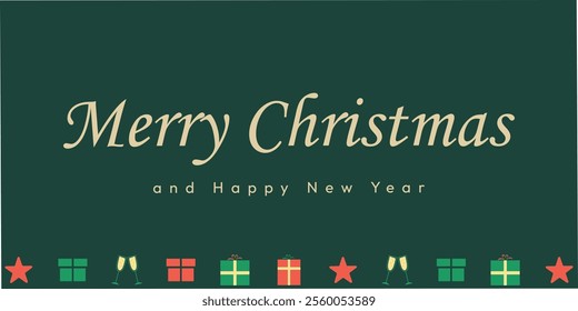 Merry Christmas and happy new year lettering vector illustration background banner poster social media post design and card. Christmas classic concepts. wish you happy merry Christmas.