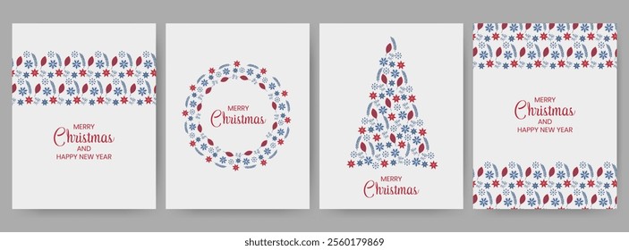 Merry Christmas and Happy New Year minimalist design for banner, card, cover, poster, advertising, wallpaper.