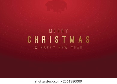 Merry christmas and happy new year golden design in red background. Christmas design. EPS 10 vector art. A christmas card template with the text merry christmas