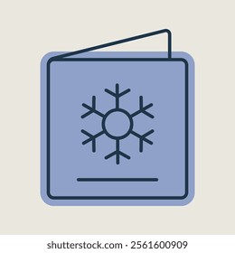 Merry Christmas and Happy New Year greeting card vector icon. Winter sign. Graph symbol for event and holiday web site and apps design, logo, app, UI