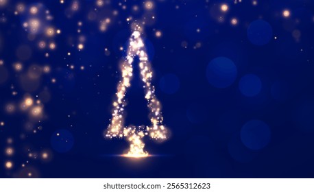 Merry Christmas and Happy New Year lights. Bright abstract blurred lights pattern.