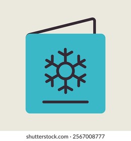 Merry Christmas and Happy New Year greeting card vector icon. Winter sign. Graph symbol for event and holiday web site and apps design, logo, app, UI