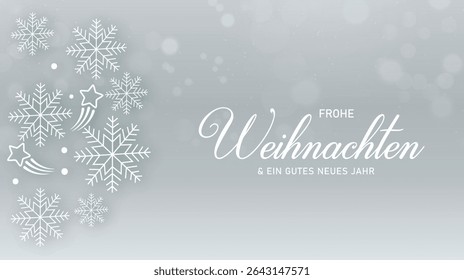 Merry Christmas and Happy New Year. Greeting card or invitation template with golden Christmas tree on blue background.