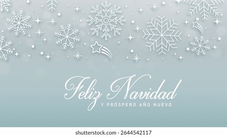 Merry Christmas and Happy New Year. Greeting card or invitation template with golden Christmas tree on blue background.