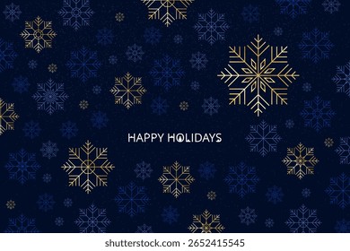 Merry Christmas and Happy new year background. Snowflakes. Vector illustration.