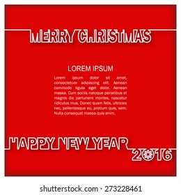  Merry Christmas and Happy New Year 2016. Vector illustration for greeting cards, icons, stickers, web and graphic design