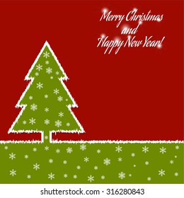 Merry Christmas and Happy new year 2016. Creative greeting card design template. 