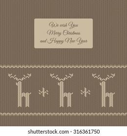 Merry Christmas and Happy New Year greeting, knitted style