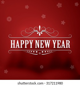 Merry Christmas And Happy New Year Vintage Background With Typography. Vector illustration. 