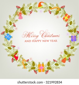 Merry Christmas and Happy New Year Card.