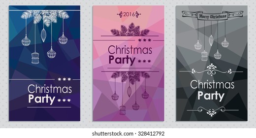 Merry Christmas and Happy New Year Card. Invitation to a Christmas party