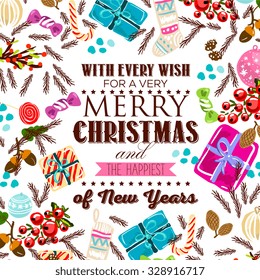 Merry Christmas and Happy New Year Card ''With every wish for a very Merry Christmas and the Happiest of New Years'