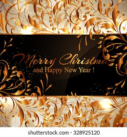  Merry Christmas and Happy New Year Card Xmas Card. Blur Silver Snowflakes. Vector.
