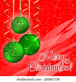 Merry Christmas and Happy New Year 2016 Greeting card, isolated vector illustration, poster, postcard or background