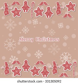 Merry christmas and happy new year vintage card typographic copy space vector background  