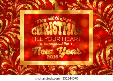 Merry Christmas and Happy New Year Card Xmas Card. Blur Silver Snowflakes. Vector.