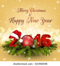 Merry Christmas and Happy New Year background. vector