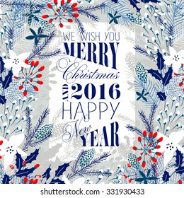 Merry Christmas and Happy New Year Card