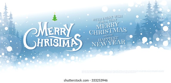 Merry Christmas and Happy New Year. Christmas greeting card.