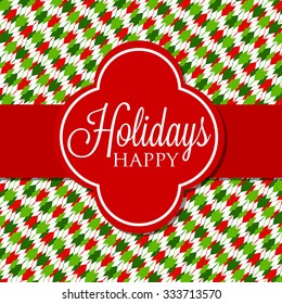  Merry Christmas and Happy New Year Invitation. Pattern in zigzag