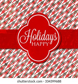  Merry Christmas and Happy New Year Invitation. Pattern in zigzag