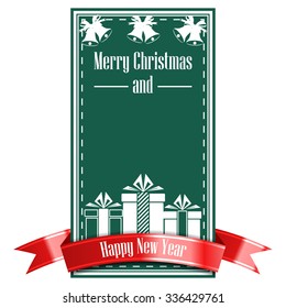 Merry Christmas and Happy New Year postcard. Vector Illustration