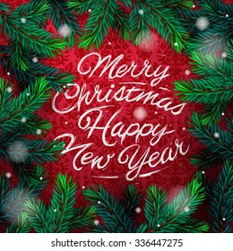 Merry Christmas and Happy New Year 2016 greeting card, vector illustration.