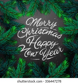 Merry Christmas and Happy New Year 2016 greeting card, vector illustration.