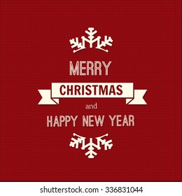 Merry Christmas and Happy New Year Greeting Card. Vector Illustration