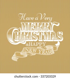 Merry Christmas and Happy New Year Calligraphic with Elements