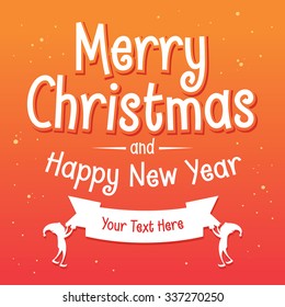 Merry Christmas And Happy New Year Greetings Background, vector art