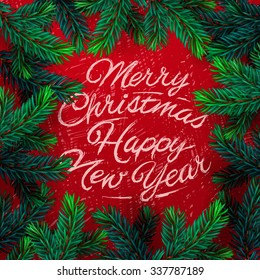 Merry Christmas and Happy New Year 2016 greeting card, vector illustration.