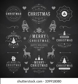 Christmas Happy New Year Wishes Labels Stock Vector (Royalty Free ...