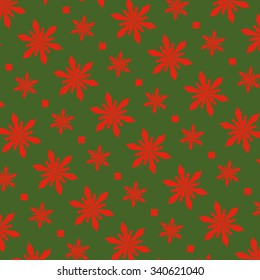 Merry Christmas and Happy New Year Card Snowflakes Background Pattern  