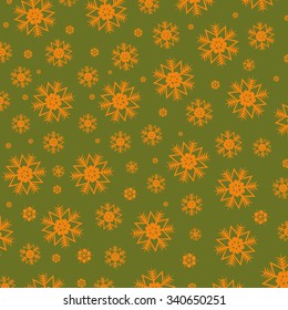 Merry Christmas and Happy New Year Card Snowflakes Background Pattern  