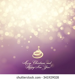 Merry Christmas and Happy New Year abstract vector card