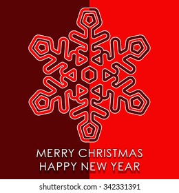 Merry Christmas and Happy New Year greeting card. Template for brochure, poster, banner, flyer. Vector illustration.