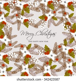 Merry Christmas and Happy New Year Card.