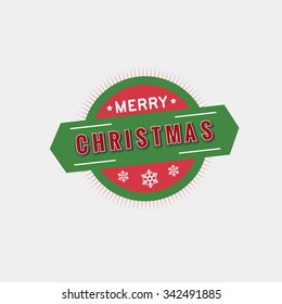 Merry christmas and happy new year type font, vector illustration