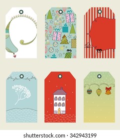 Merry Christmas  and Happy New Year tags. Christmas gift tags