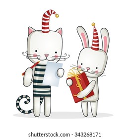 MERRY CHRISTMAS and HAPPY NEW YEAR card 
