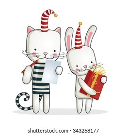 MERRY CHRISTMAS and HAPPY NEW YEAR card 
