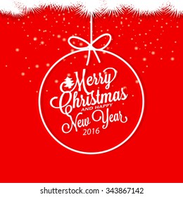 Merry Christmas and Happy New Year. Invitation card.