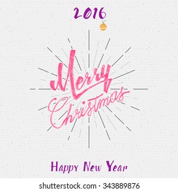 Merry christmas  and happy new year 2016 insignia  and labels for any use