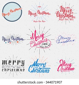 Merry christmas  and happy new year 2016 insignia  and labels for any use