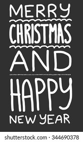 Merry christmas and happy new year. Blackboard