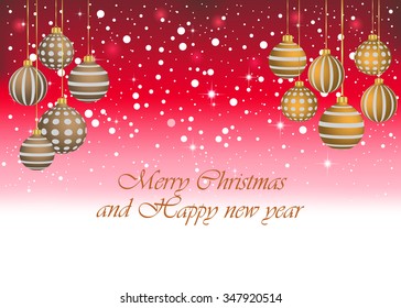 Merry Christmas and Happy New Year background for your invitations, festive posters, greetings cards.