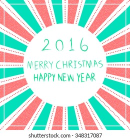 Merry Christmas and Happy New Year 2016 Vector Illustration